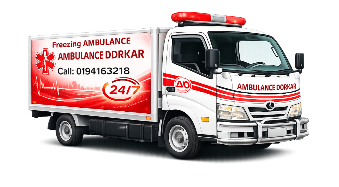 Freezing Ambulance Car